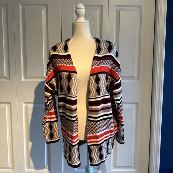 Old Navy Open Front Aztec Cardigan Women’s Size Small Thick Casual Long Sleeve - Picture 1 of 6